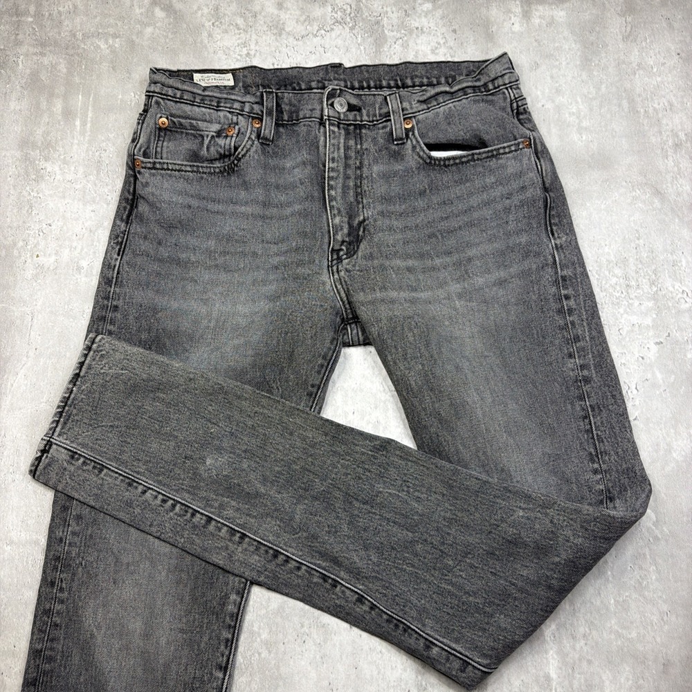 Levi's Mens Denim Jeans Lo-Ball Stack Slim Taper Legs Ash Black Gray Size 33x35